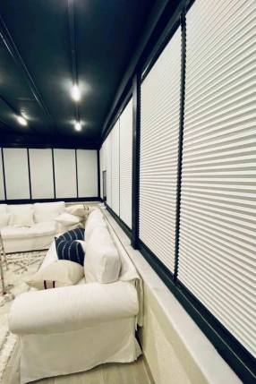 White Glass  Balcony Curtain