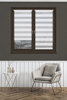 Beyaz Mini Zebra Perde