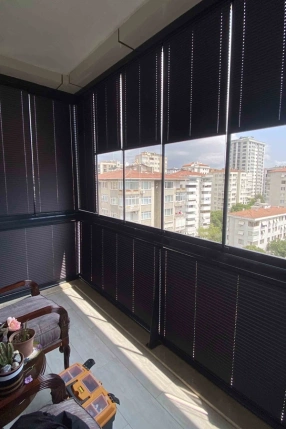 Full Blackout Anthracite Pleated Curtain