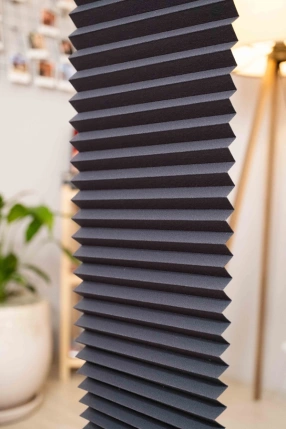 Full Blackout Anthracite Pleated Curtain