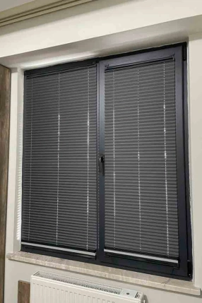 Full Blackout Anthracite Pleated Curtain