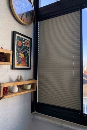 Full Blackout Gray Pleated Curtain