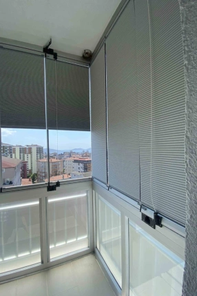 Gray Blackout Honeycomb Pleat Curtain