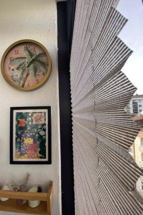 Gri Keten Plise Perde