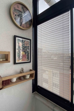 Gri Keten Plise Perde