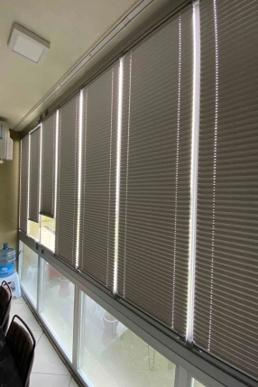 Gri Yarı Karartma Plise Perde