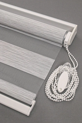 Gümüş Gri Bambu Zebra Perde