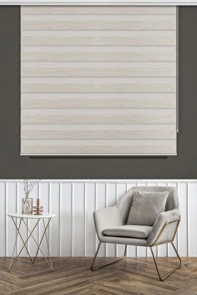 Krem Bambu Zebra Perde