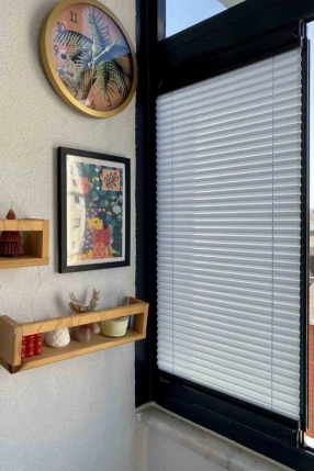 Mercury Pleated Curtain Grey