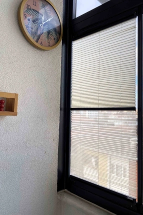 Sade Kumaş & Tül Gece-Gündüz Çiftli Plise Perde