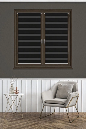 Black Mini Zebra Curtain