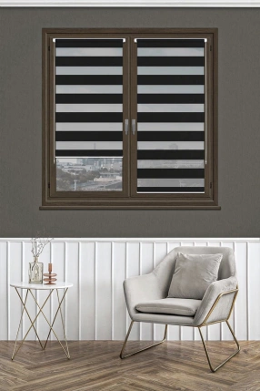 Black Mini Zebra Curtain