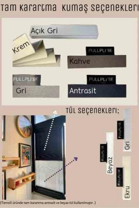 Tam Karartma & Tül Gece-Gündüz Çiftli Plise Perde