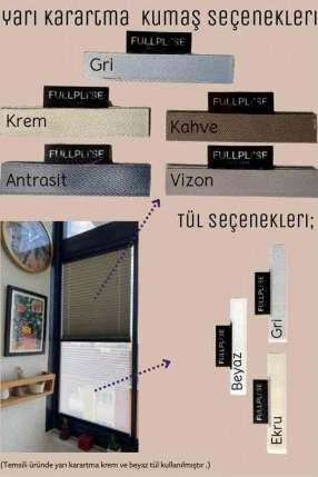 Yarı Karartma & Tül Gece-Gündüz Çiftli Plise Perde