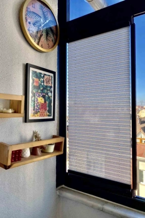 Mottled Gray Pleated Curtain