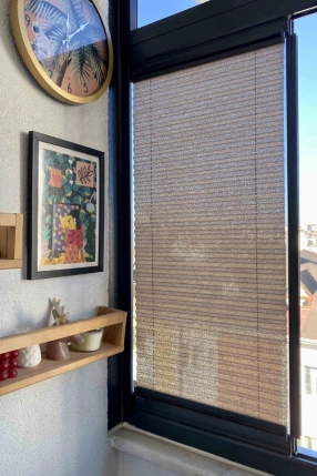 Mottled Coffee Pleated Curtain