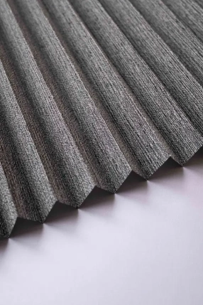 Alacalı Koyugri Plise Perde