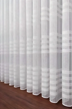 Taç Keten Eteği Şeritli Tül Perde