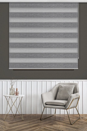 Alacalı Gri Blackout Zebra Stor Perde