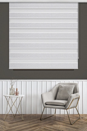 Gümüş Gri Blackout Zebra Stor Perde