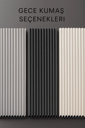 Honeycomb & Tül Gece-Gündüz Çiftli Plise Perde